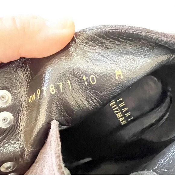 Stuart Weitzman Dark Brown Suede Lace Up Wedge‎ Ankle Boot Women’s Size 10 Fall - Picture 4 of 11